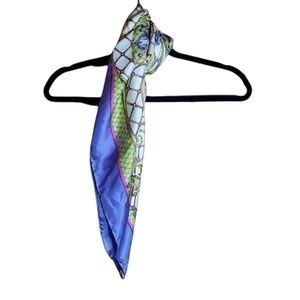 Women's 100% Silk Scarf Absolutely Stunning Purples Greens Golds